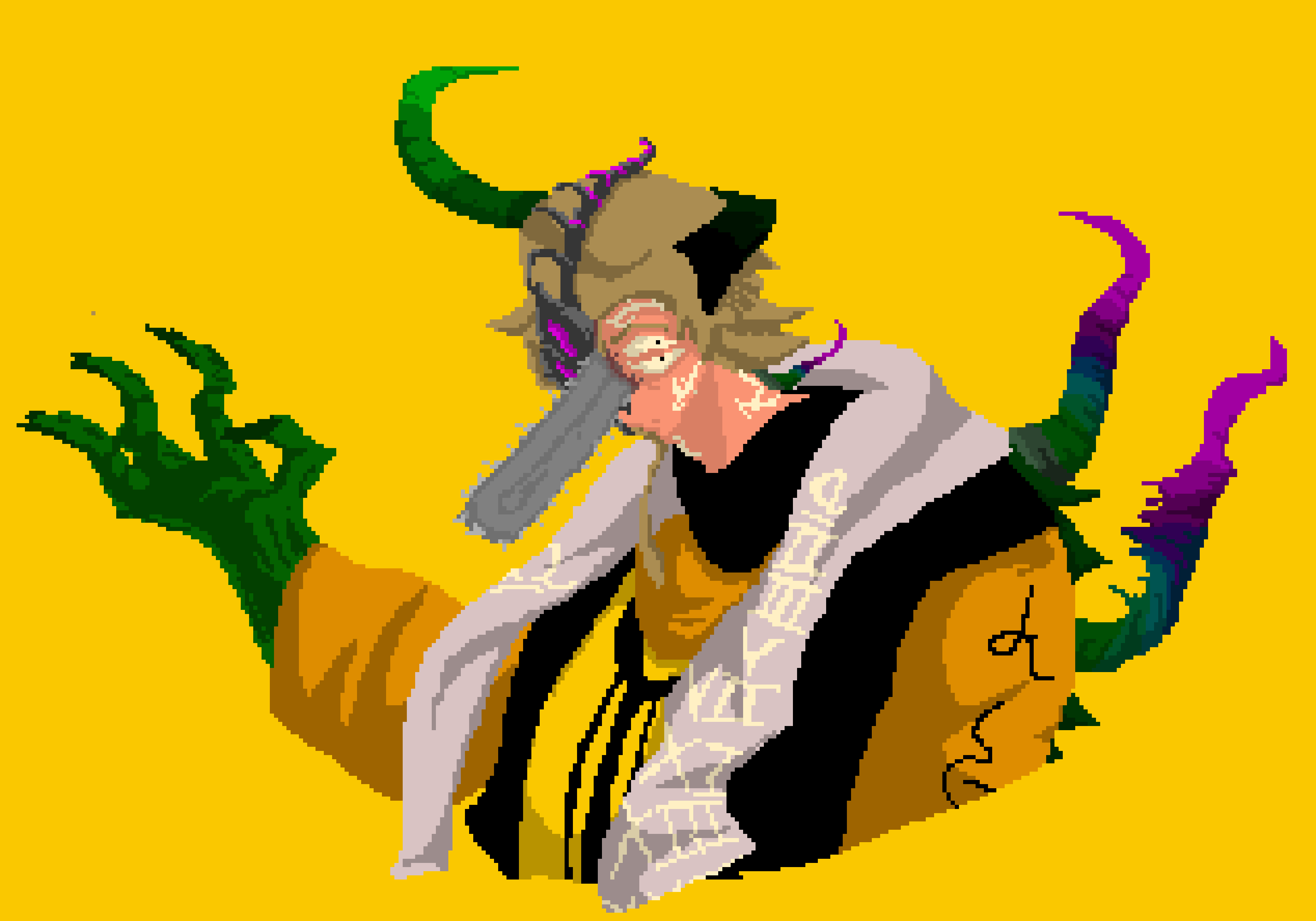 [90dac8] Btw caesar can turn into a chainsaw dragon creature thing so thats cool
