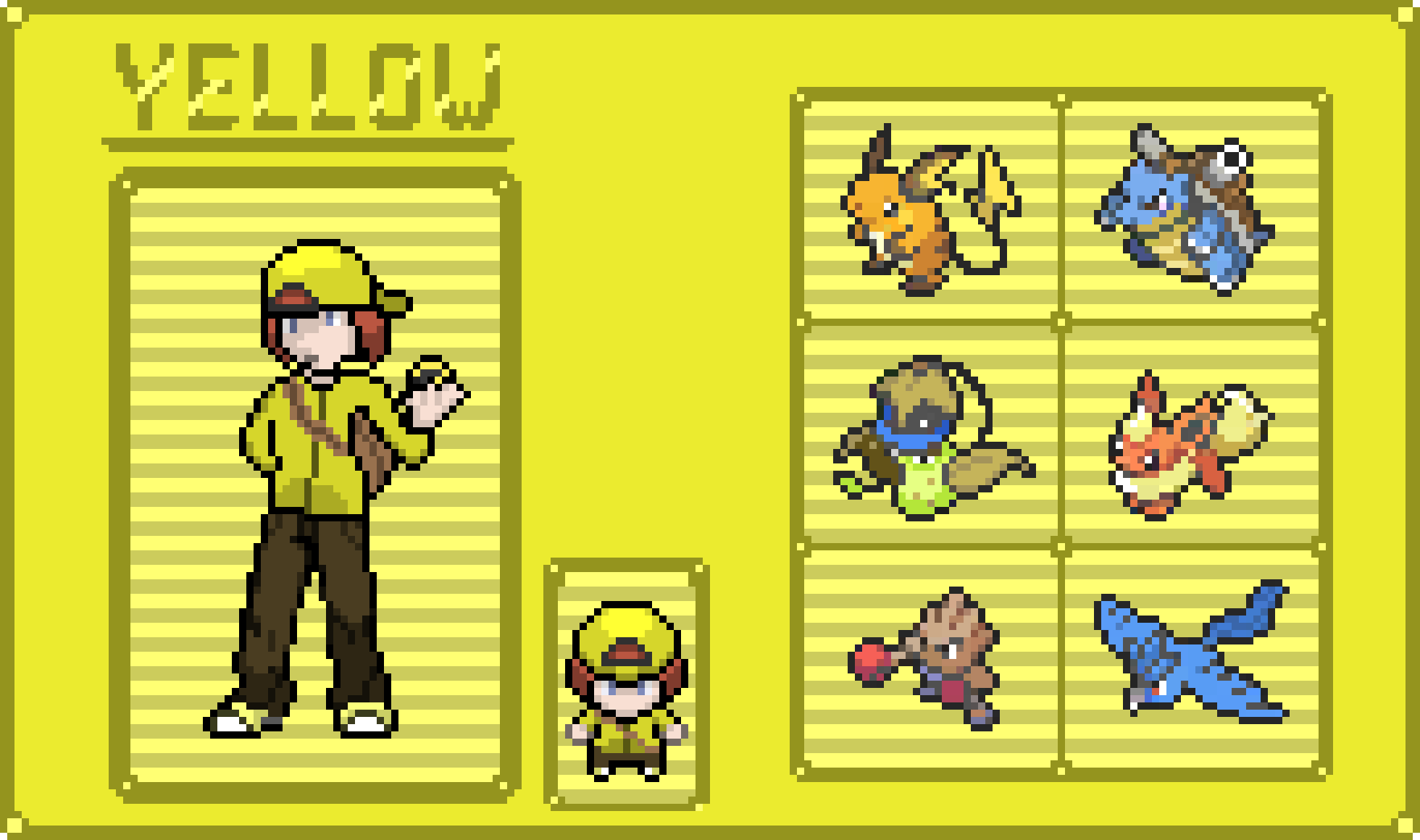 [0031a6] Pokemon Yellow sprite + team + shiny