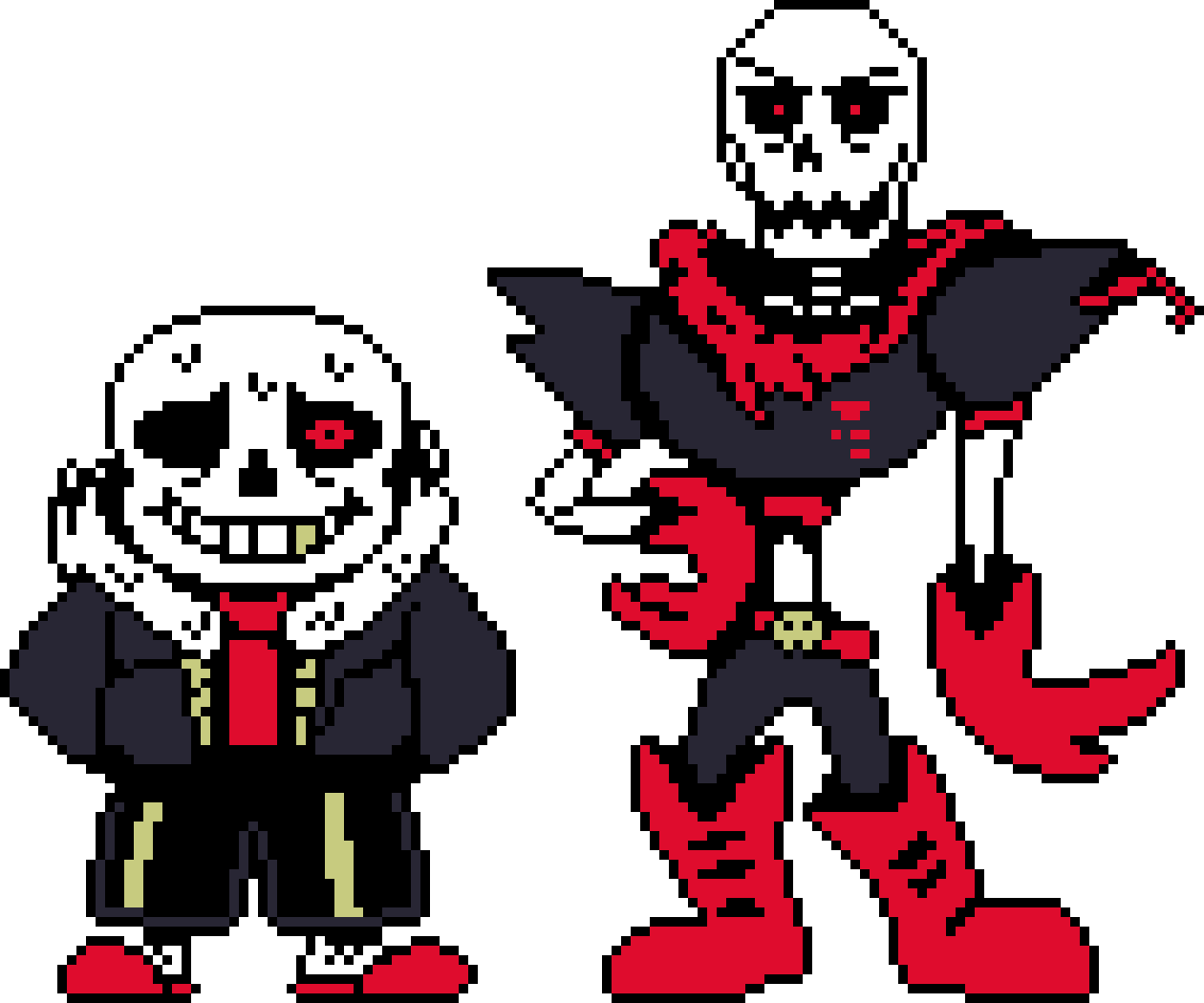 Underfell Sans and Papyrus The Skeletons Version 2.
