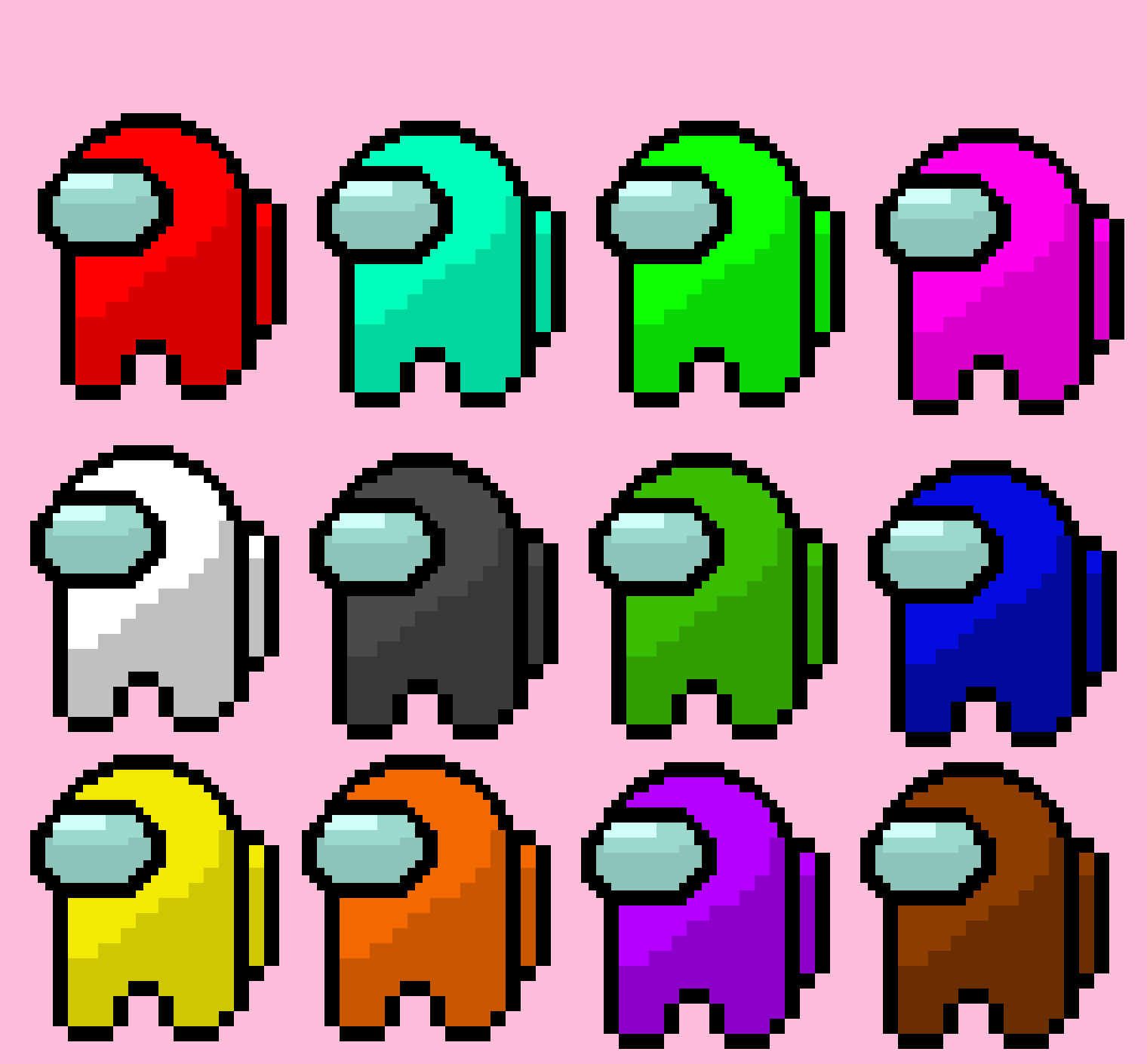 Ima just play as cyan and white but anyone else can use the other colors -Jay