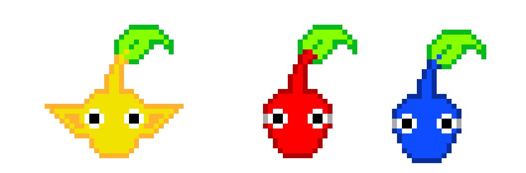Yellow,Red,Blue Pikmin