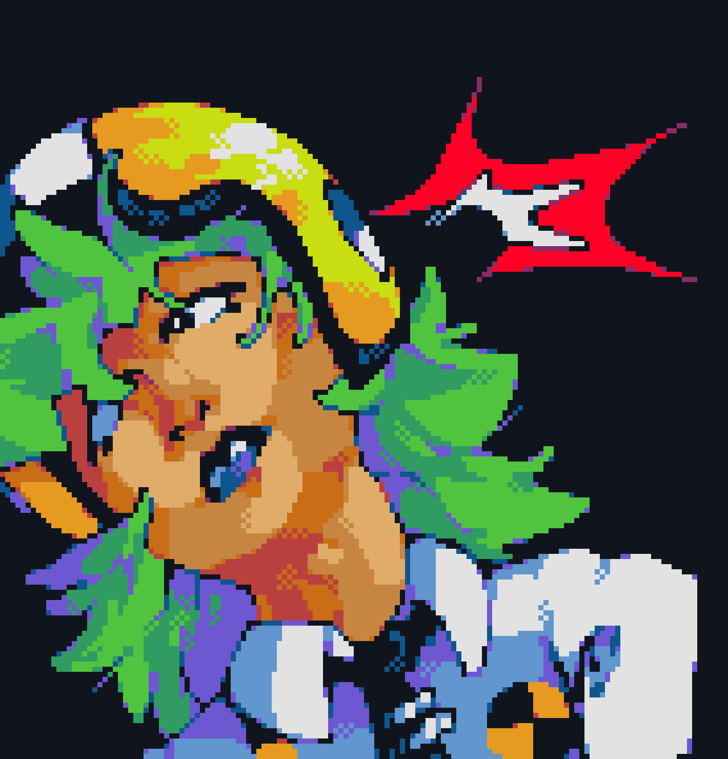 [8426a8] aseprite > pixilart > pam and idk where pan falls bc i lowk still havent drawn enough there lol