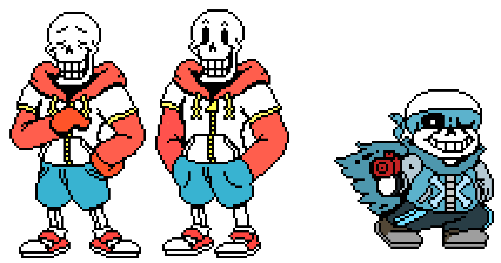 [f16278] TS! Underswap Sans and Papyrus Official Battle Sprites. COLORED 2!