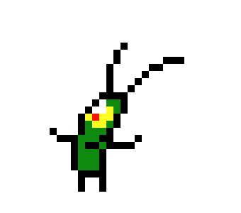 [209ee5] Plankton Character Pixel Art