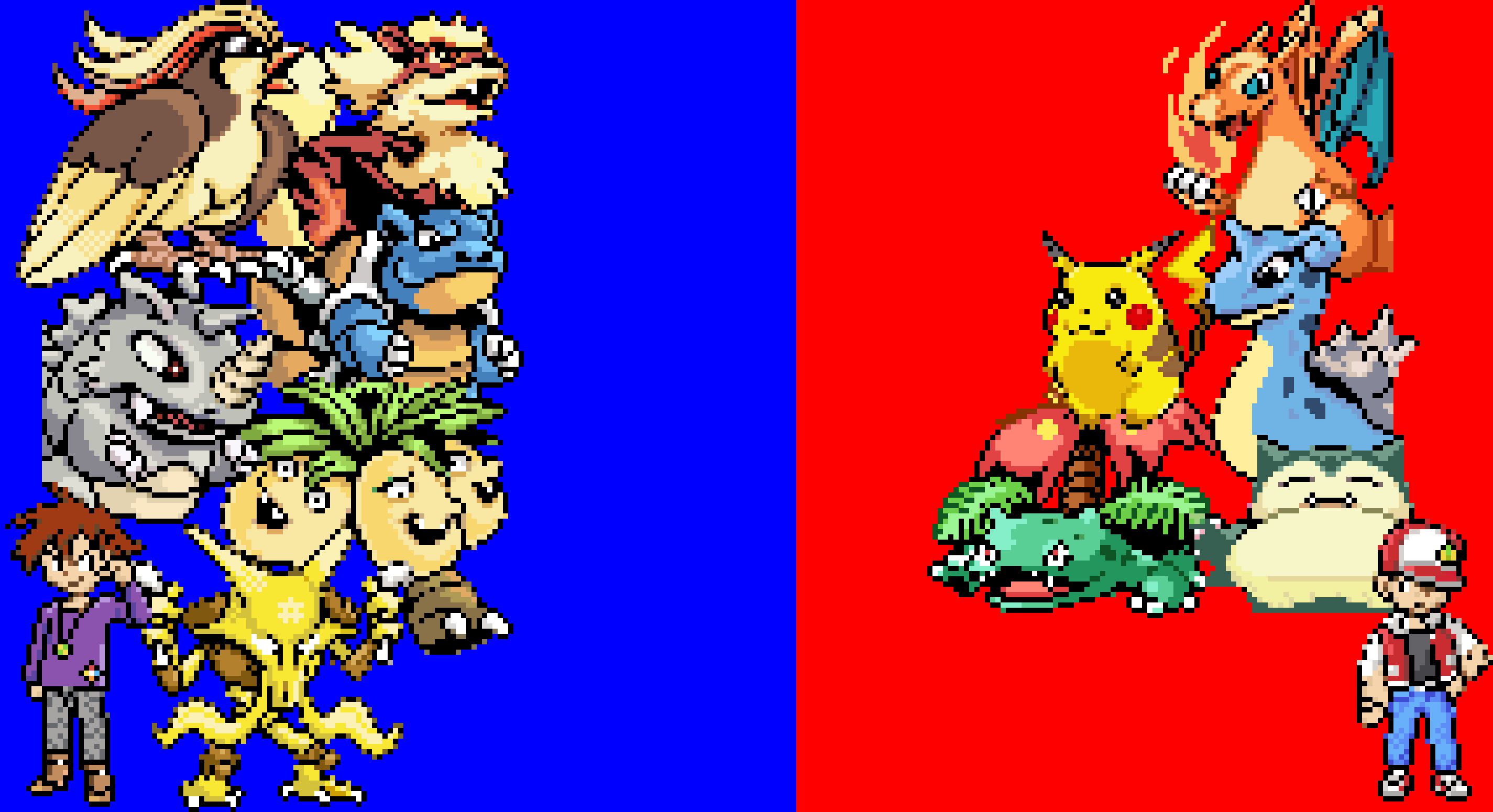 [5ab599] Pokemon Trainer Red vs Trainer Blue Color