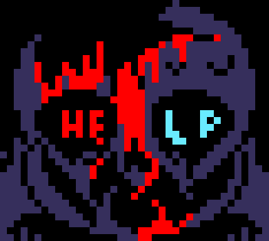 [7ce906] IT'S FUN WHEN YOU'RE DOING THE DAMAGE! *(Demented blue souled twilight into a tree.) -HorrorTale Sans