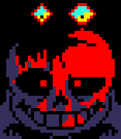 [7ce906] *(The eyes behind him get closer.) Why ya' lookin' at me weird? -HorrorTale Sans