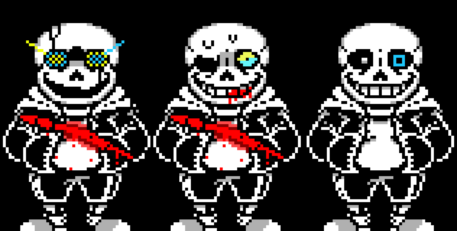 Undertale Last Breath Phases 1,2,3 going from right to left - CT