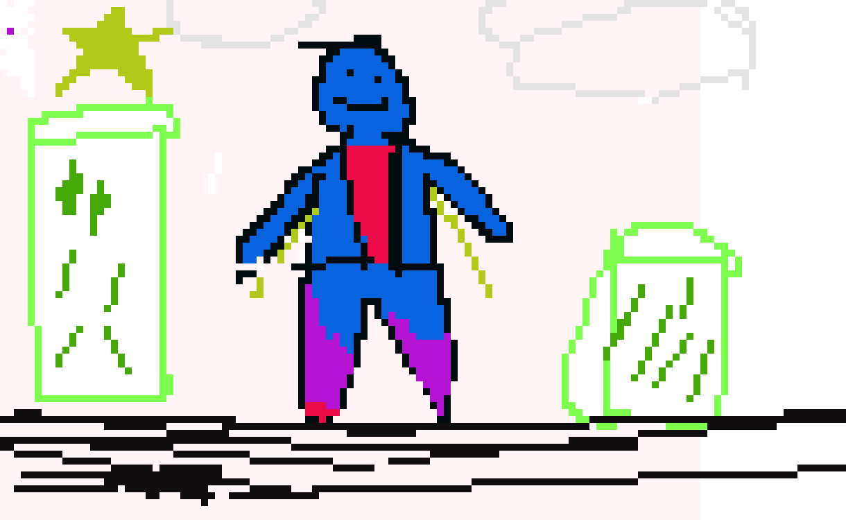 [bff381] Blue man