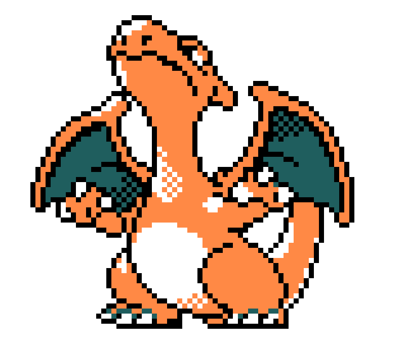 [a662d6] Original Charizard Sprite from 'Pokemon Red' for the Gameboy Color