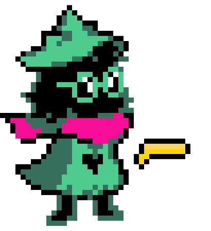 [acbc50] (Ralsei puts in a corruption bullet and uses gun)