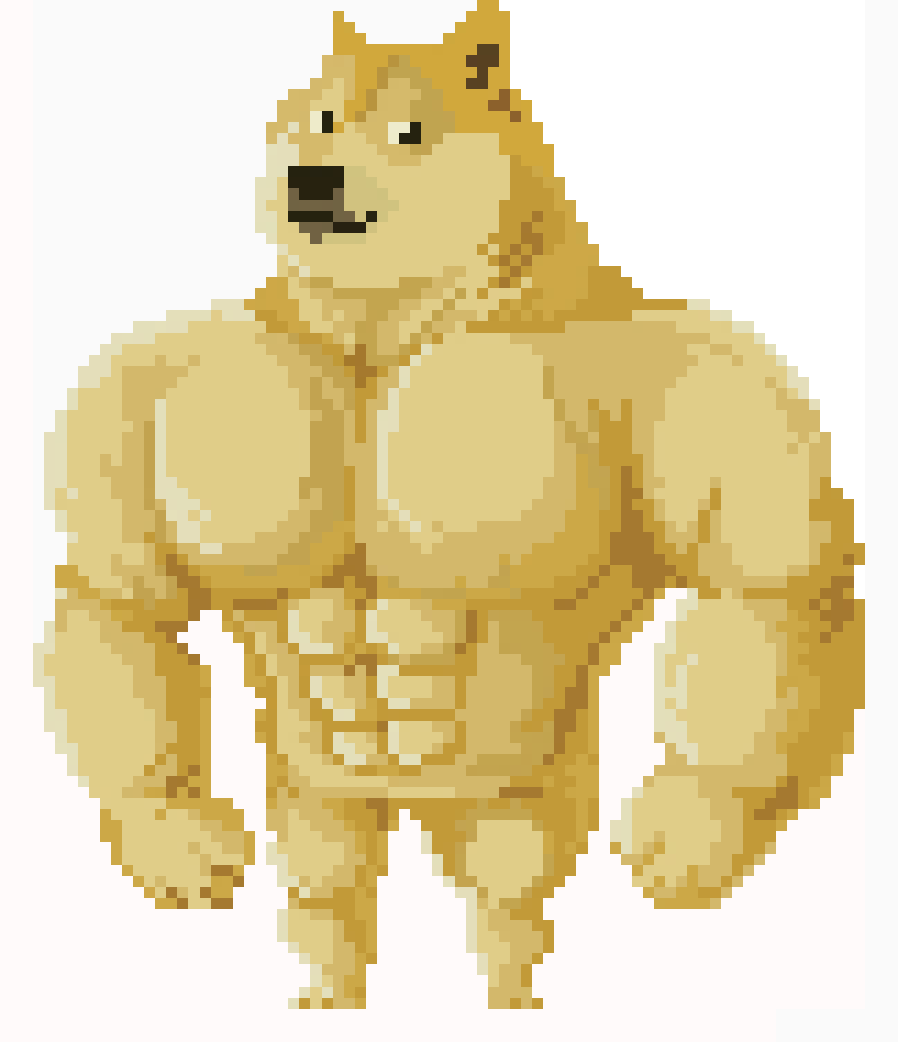 [1aa056] Buff Doge Pixel