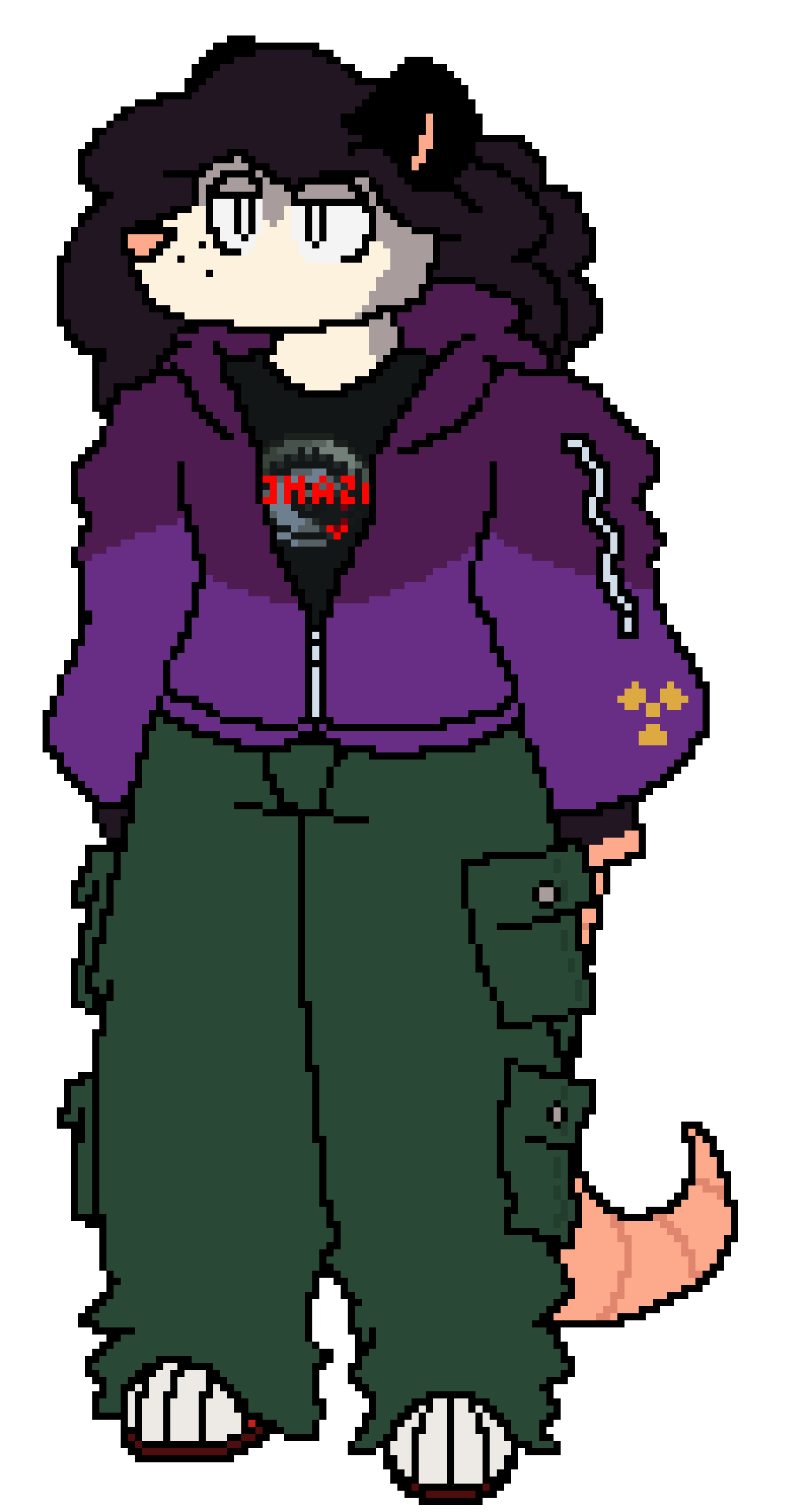 [847a9d] so yeah as it was stated earlier my name is Dell i've been here for 4 years give or take and this is my cool awesome opossum fursona isn't he cool and awesome