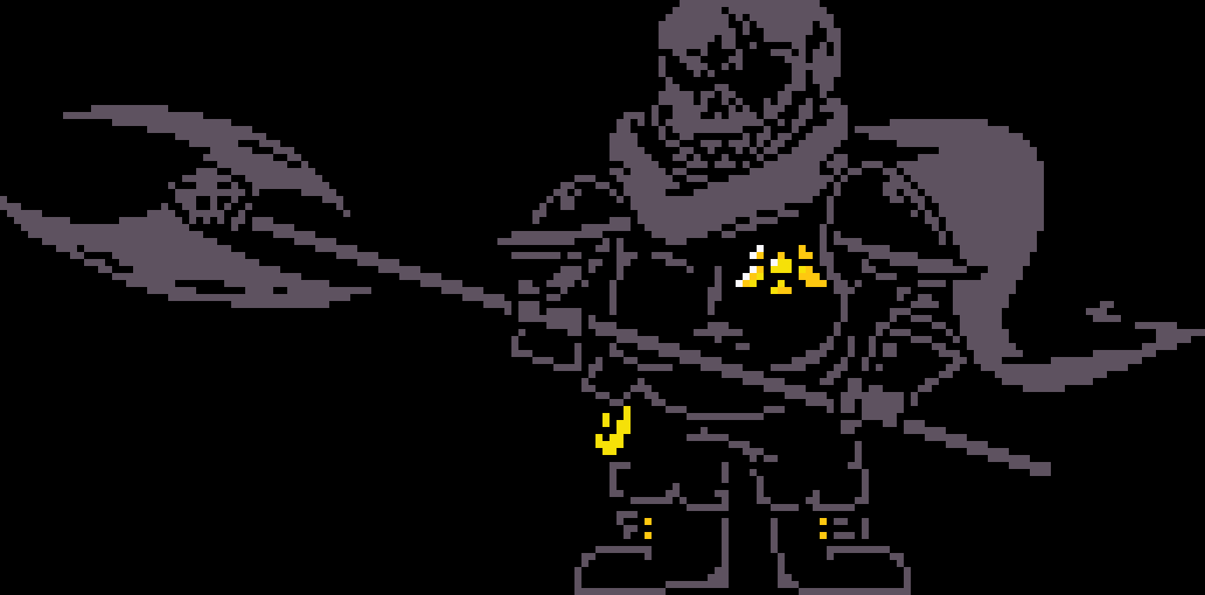 [a82578] *he dodges the Deathwish  E.*  "IM THE MALEFECENT SANS MUAH HAH HAH!!" *swinging his axe at them*