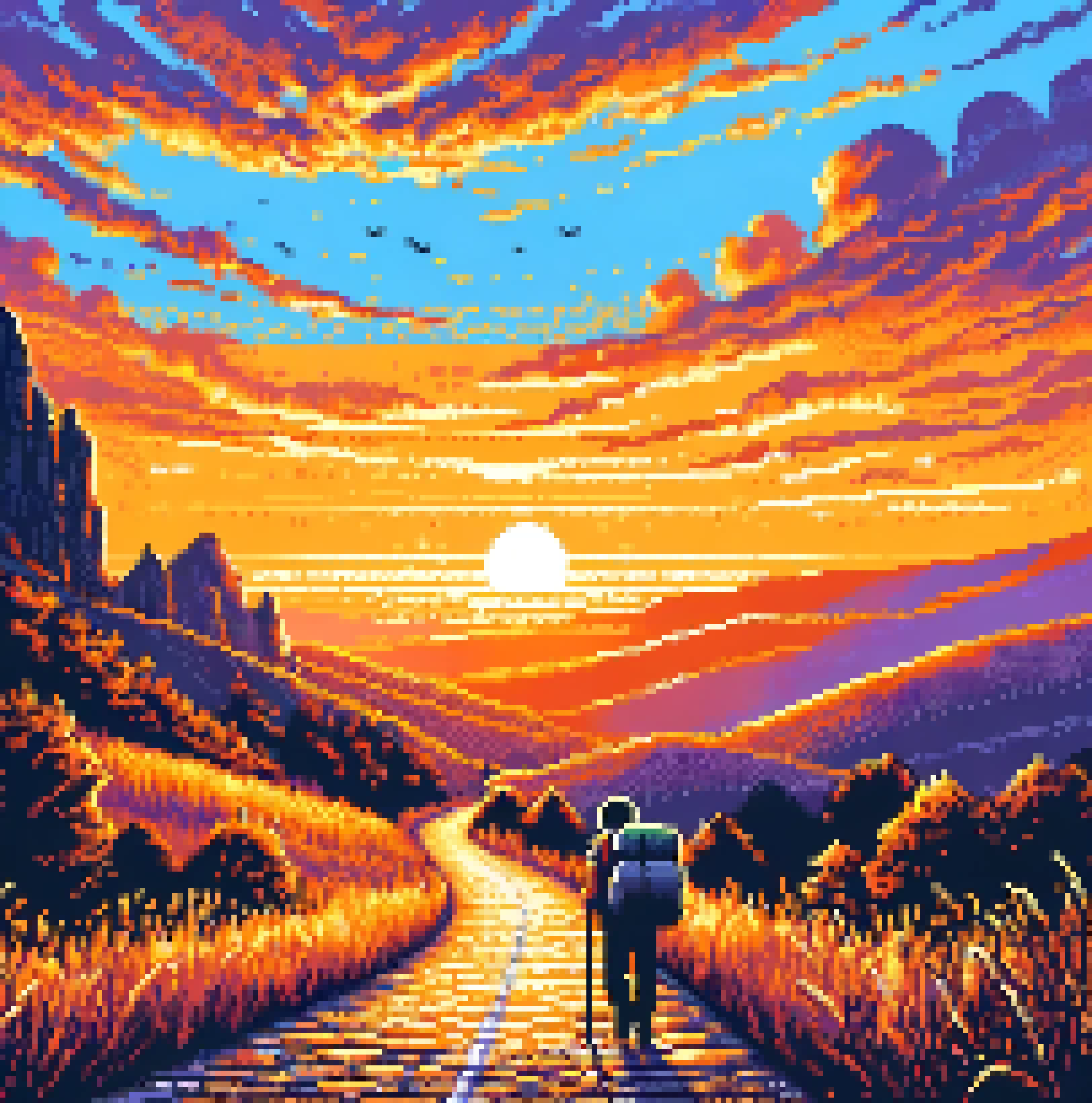 [13156c] El Camino Walk Pixel Art
