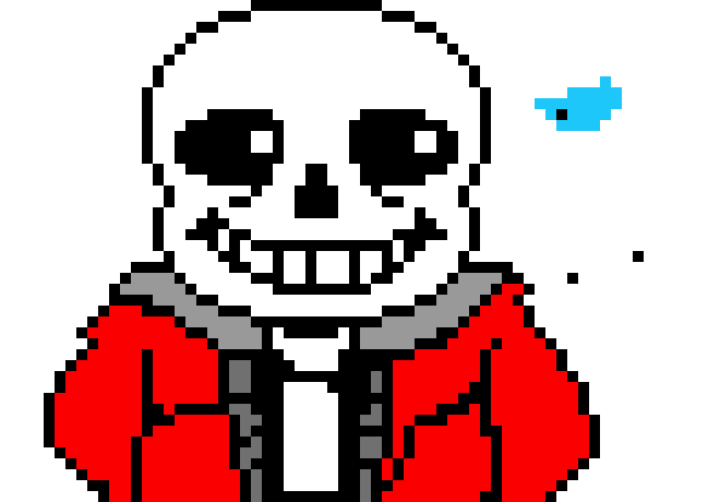 [b9de0d] fell sans is more edgy, has sharp teeth (and a golden one), a chain (i think that only fanon  