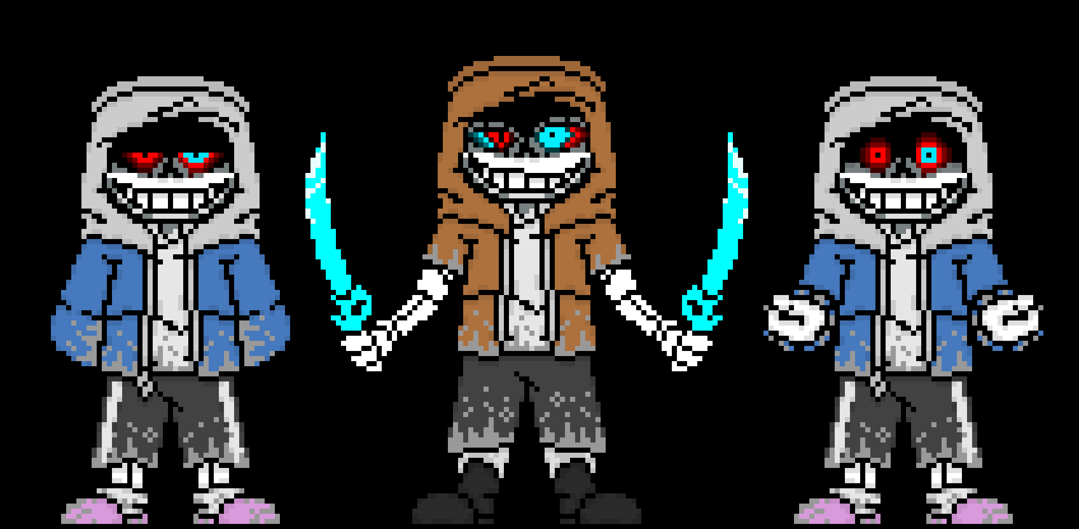 [57dac4] consisting of three Dust AU's: Creepy Smile, DustTrust and Murderers Last Act, ive been wanting to make this type of trio since seeing Trio Of Revengeance for the first time, but i finally thought of an idea