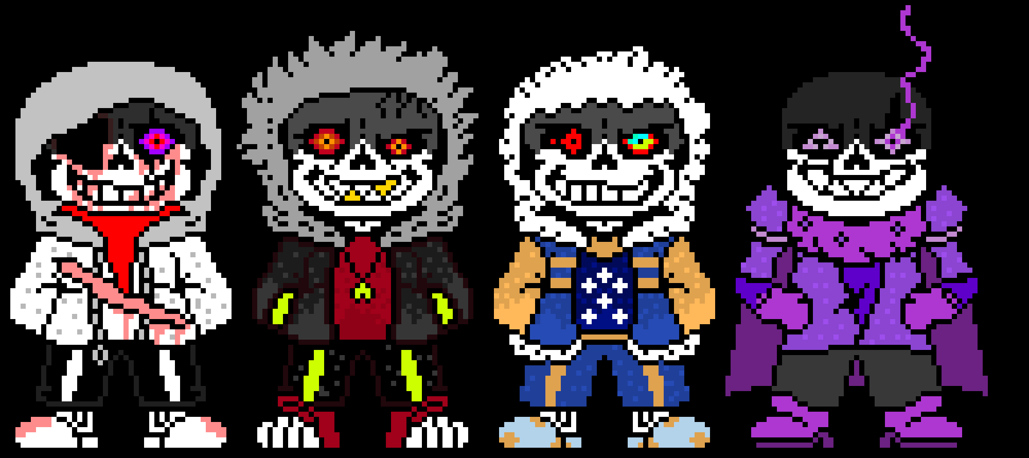 afterdust sans,dustfell sans,outerdust sans,swapdustfell:PURPLE sans,