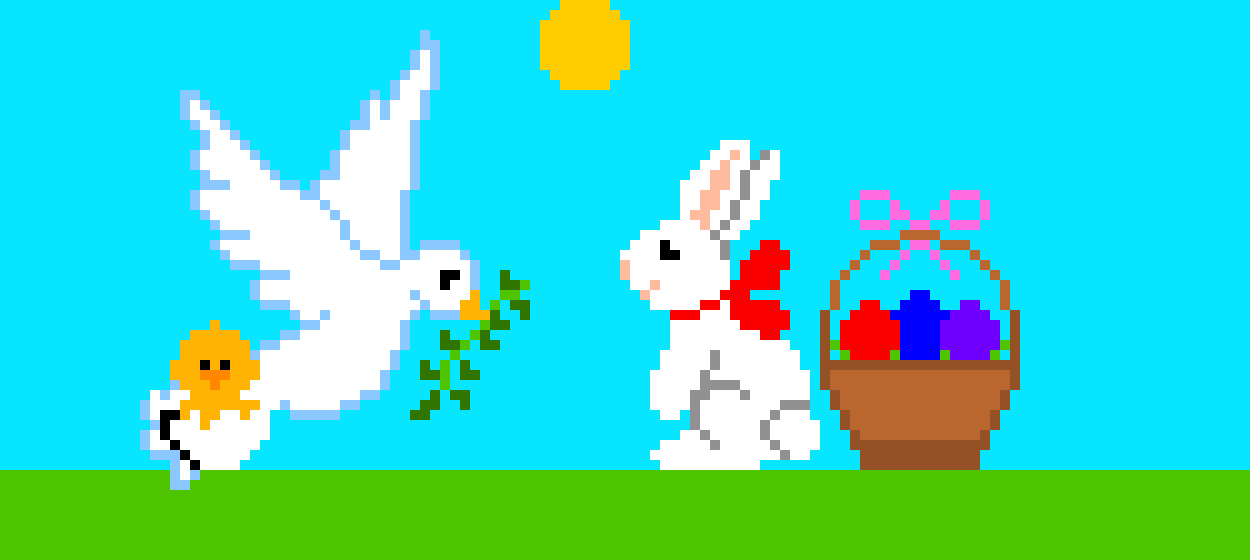 [6bb7f1] Pixel Art di Buona Pasqua