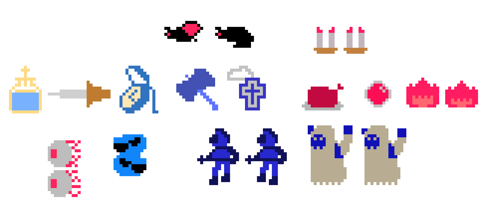 Castlevania Items/Enemies, Atari 2600-Style