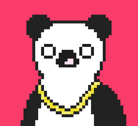 [59d3a7] Pixel Panda Face NEW 6