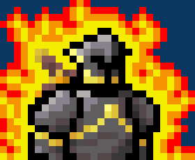 [9dea8a] PisspegGPT can you touch up the darkwould sprite i have at the bottom left of my spritesheet (dont mind the large chunk thats missing, i had to make an edit because the ipads at this school dont let you scroll around the canvas) with like, a cape maybe and a firey enraged form with the legs replaced by a trail of spectral fire and cracked armor and an axe holstered over the shoulder than-