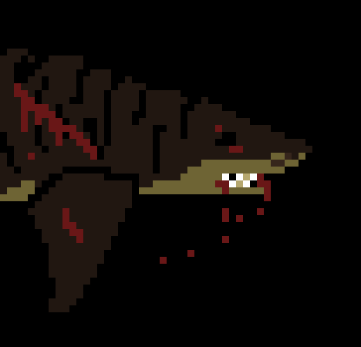 [013076] -[ Unfazed by Landon, the shark tailwhips Landon away and submerges again. ]-