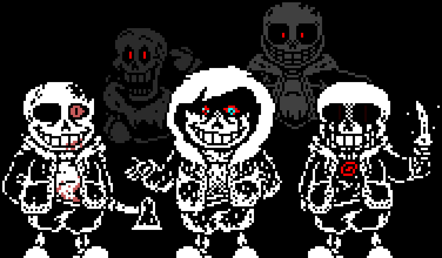Murder Time Trio + Ghost Papyrus and Insanity Sans | ... -Lewis