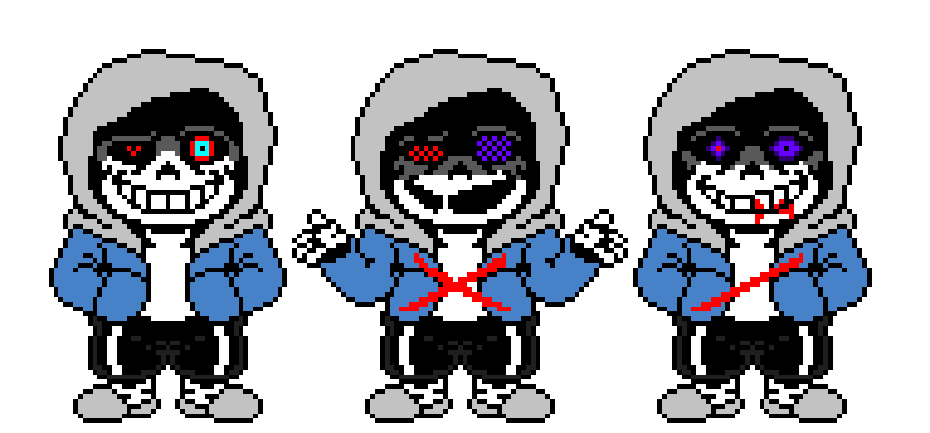 Dusttale Sans The Skeleton last breath Hardmode Battle Sprite.