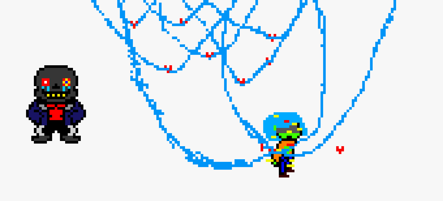 [b7731b] error sans overworld sprite with error frisk