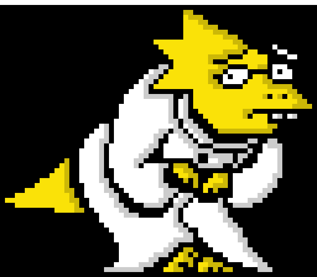 UnderTale Alphys battle sprite recolored and shaded
