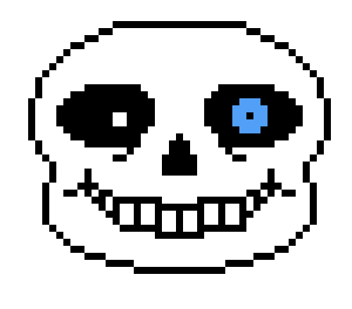 [9664c4] sans head bust pixel art