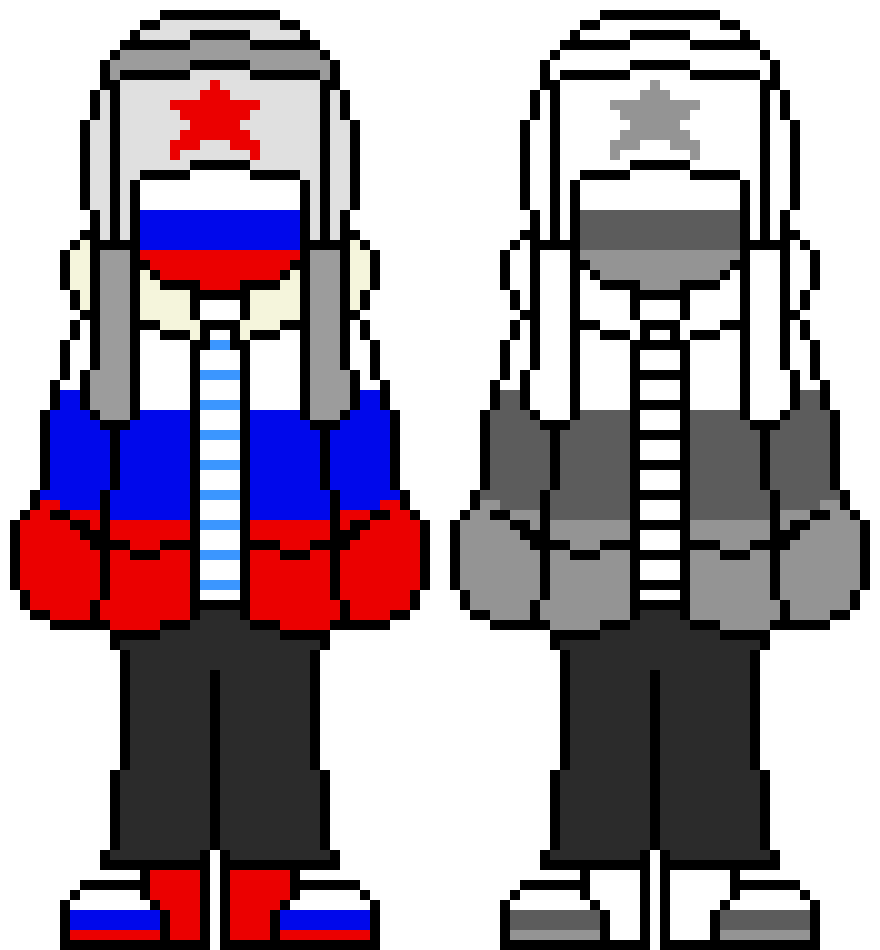 Russia - CountryHumans Sprite Battle Colored & Non-Colored