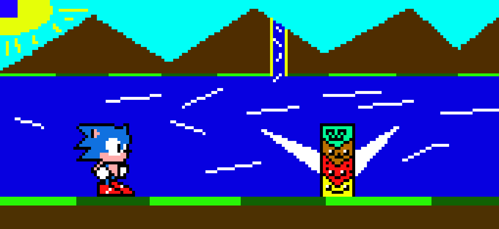 [9664c4] Sonic in Green Hill Zone [with cats in it!]