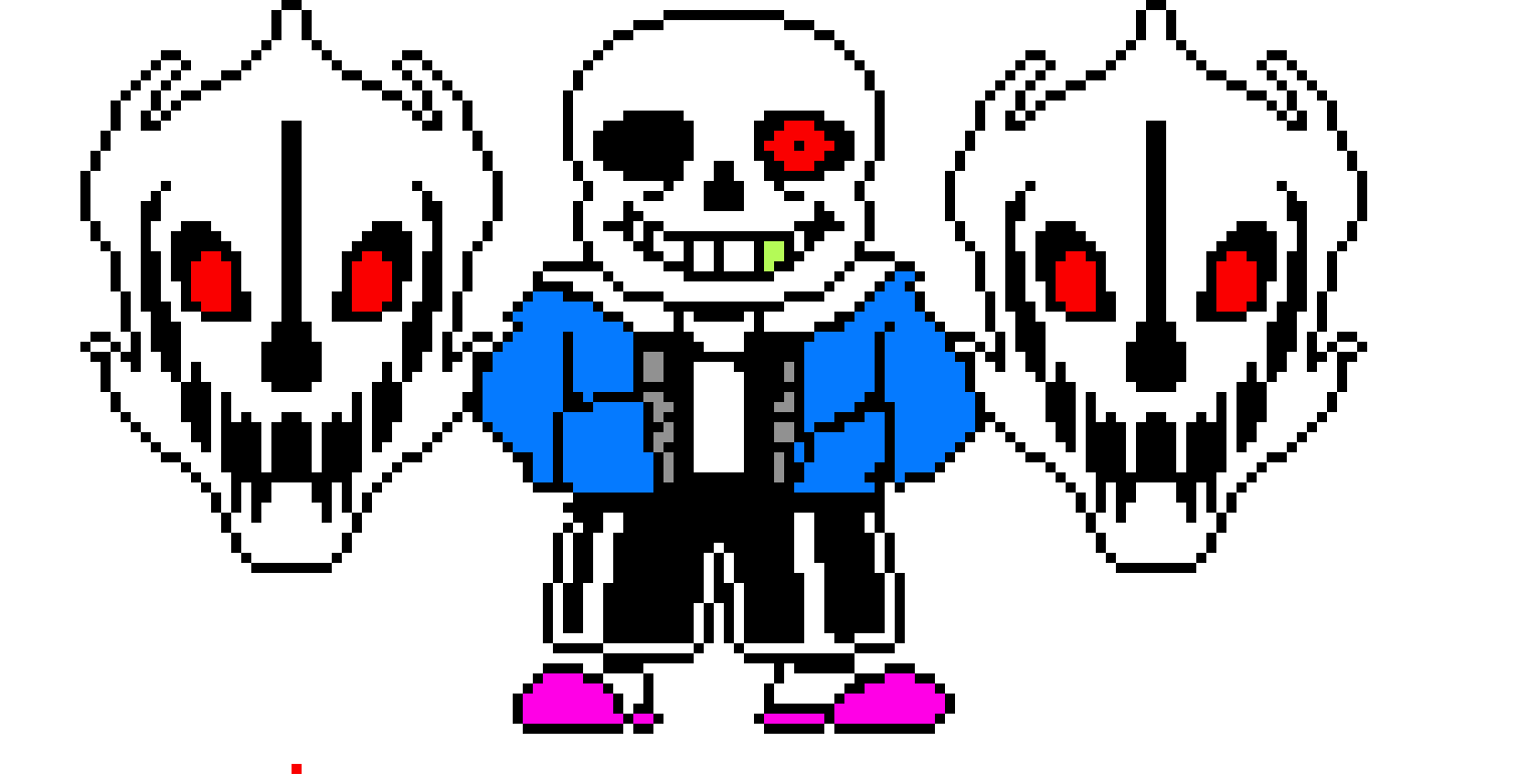Sans With Gaster Blasters Sprite (FIXED!) RED EYE EDITION