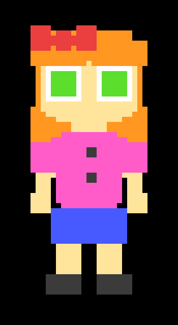 [d0027a] *comes out of room* hi guys! -Elizabeth Afton
