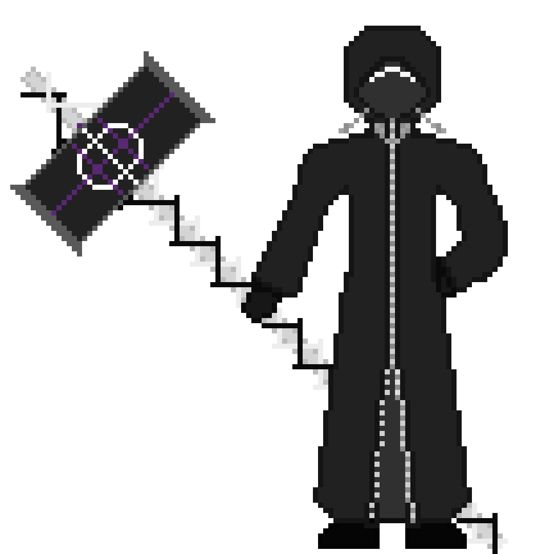 [75bb12] *He glances over at Paz.* This thing? It's name is Firm Oath or Solemn Oath. Minor differences between the two. As for what it is..It's an extension of myself, a manifestation given a name. Names hold power where I come from. It's from the Power within me. Emptiness. Take not of the winding vines along the handle.