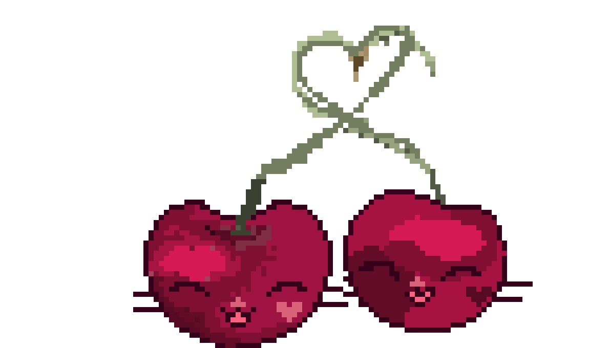 cherry. kawaii cat in love