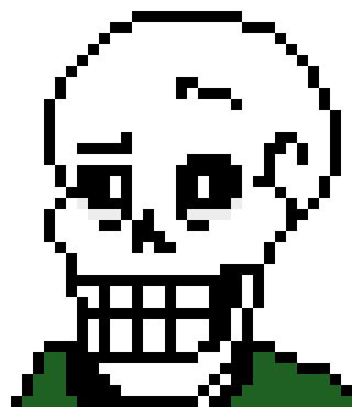 excuse me? it's "depressed black dude that is dying of starvation because he refuses to eat and is dying also roleplaying as a version of papyrus with sans eyes for some reason"