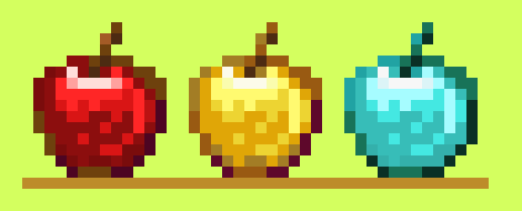 [ff7483] Regular, Golden and Diamond apple