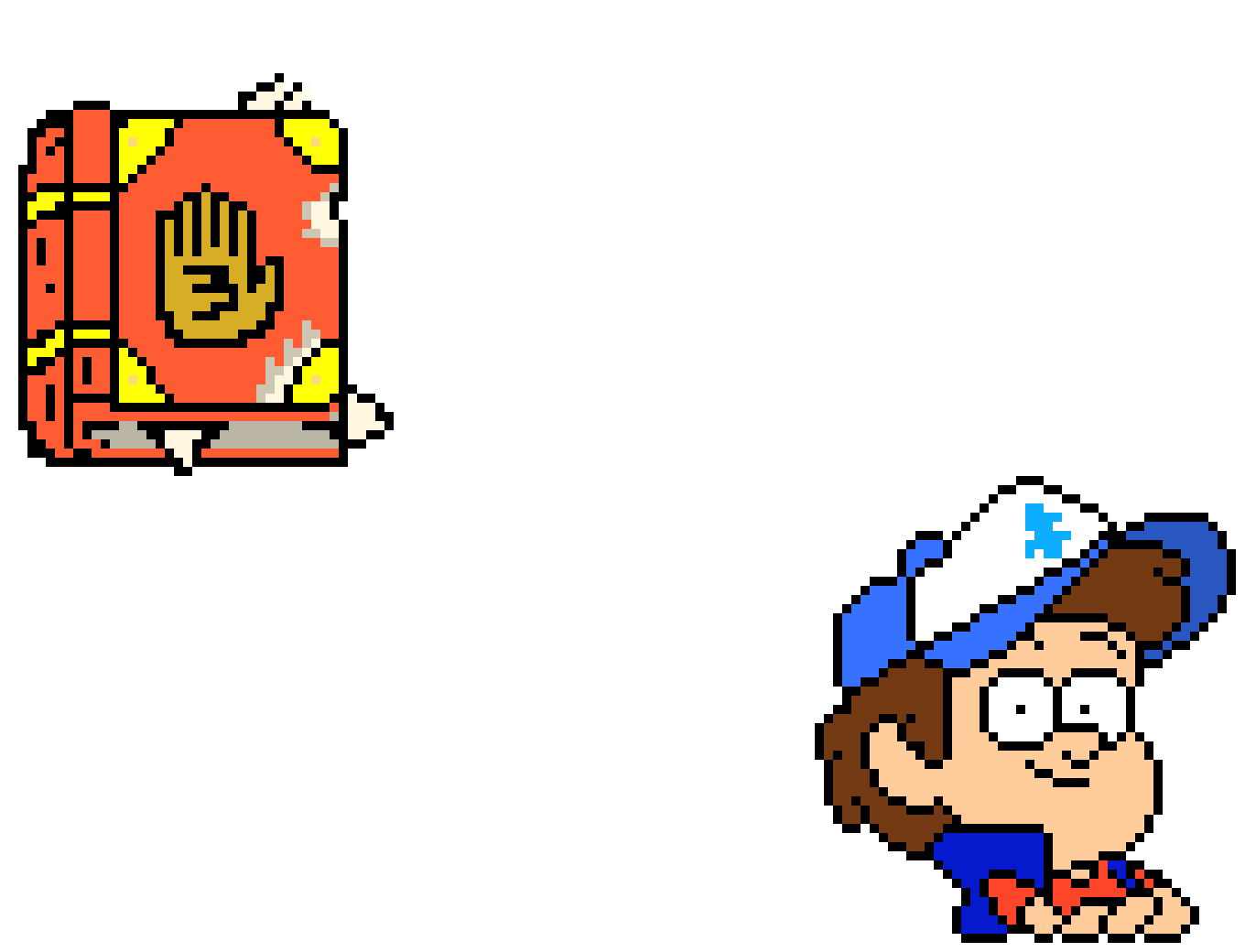 [9664c4] dipper and journal 3 pixel art gravity falls