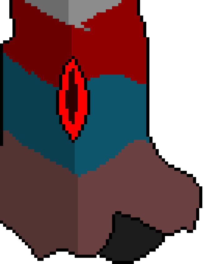 [a2471d] *the tower sits in its position, with the giant eye on it looking around. 2 blocks have been completed.*