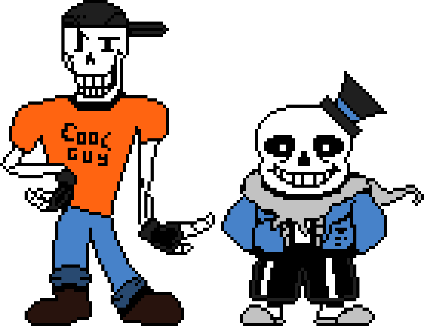 Undertale: Switch Sans and Papyrus Battle Sprites.