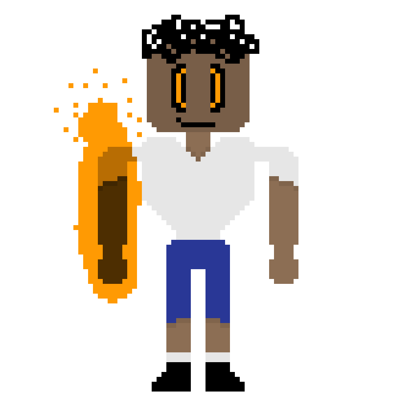 [2fcb16] *The snow around his starts melting,and the grass catches fire*