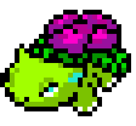 [616f8e] Shiny Bulbasaur Evolution Line Pixel Art