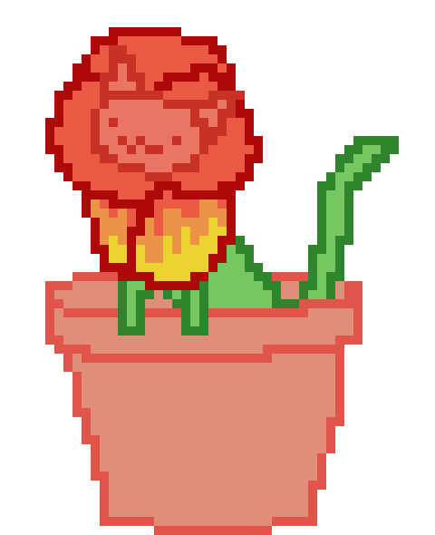 [83e042] potted tulip cat