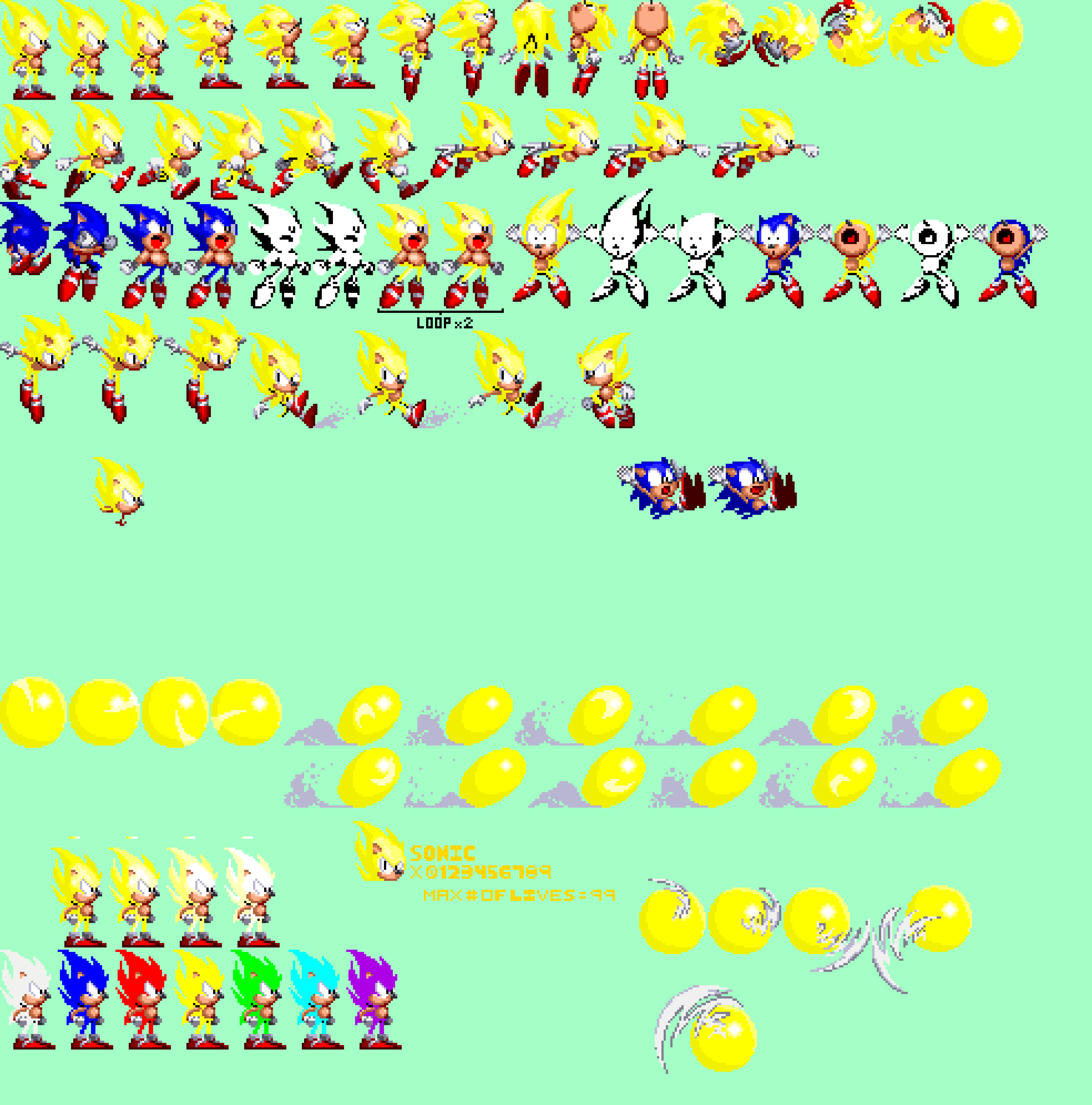 [2d33d5] Sonic 5 Super Sonic Sprite Sheet