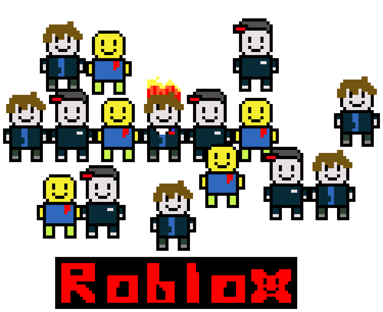 [9664c4] 8bit ROBLOX Guest,Noob and Bacon Hair