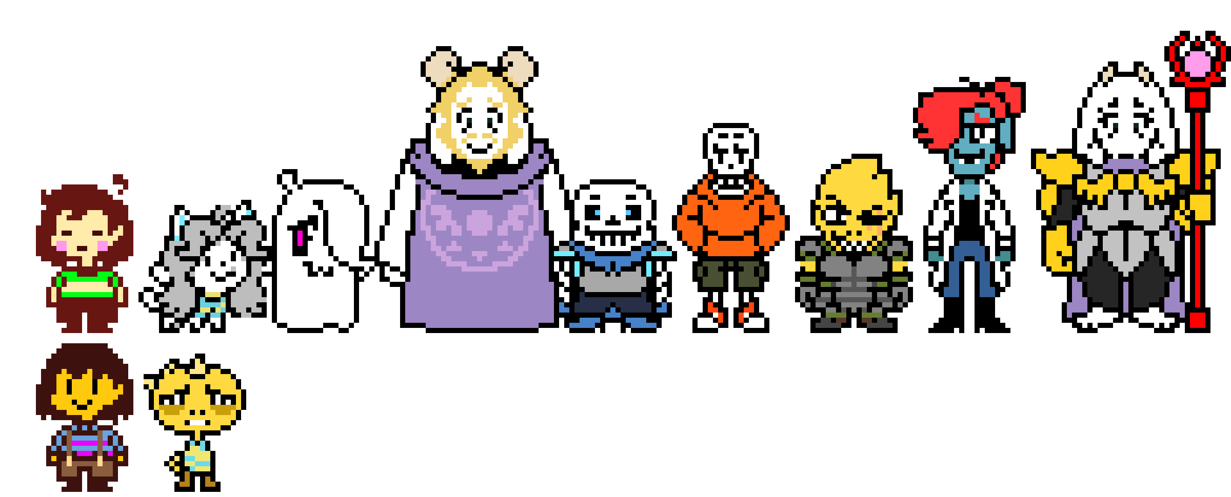 UNDERSWAP - (mostly) All Main Characters Cast Overworld Sprites