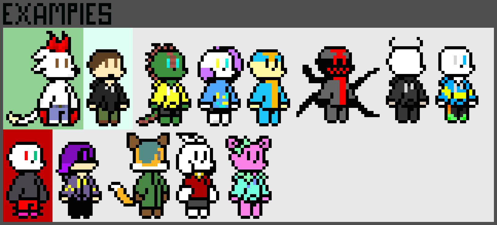 [Chibi, characters! Terrie, a poor recreation of the man behind Terrie; aka Justin, A basic dragon, Ozzy/Stellar, T, Shadow T, GreyScale, BD, Chaos, Ro, Foxlynn, Arial, Pink bear]